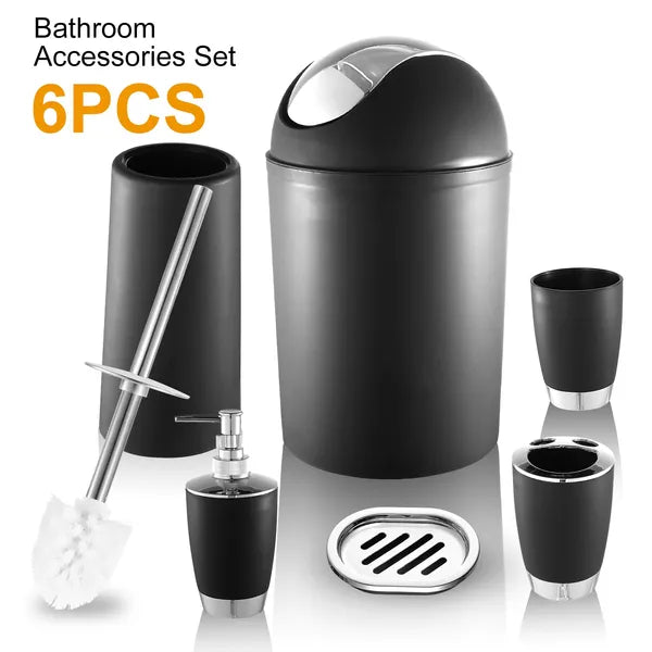 Bathroom soap dispenser and toothbrush holder from the set