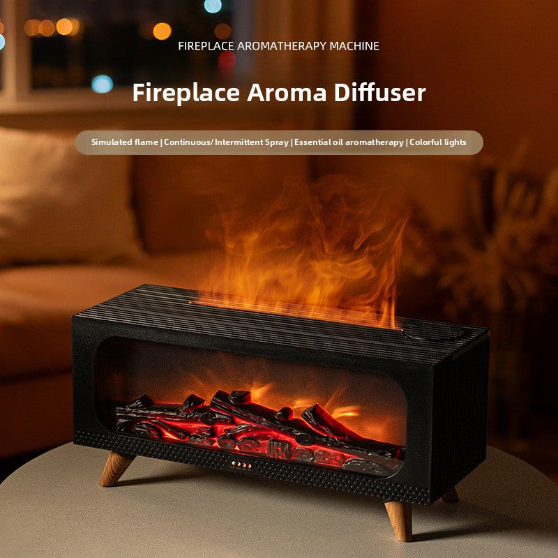3D Simulated Fireplace Flame Ultrasonic Humidifier Aroma Diffuser