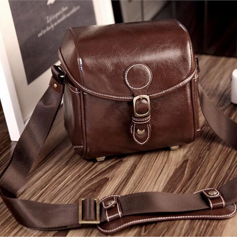 PU Leather Camera Shoulder Bag