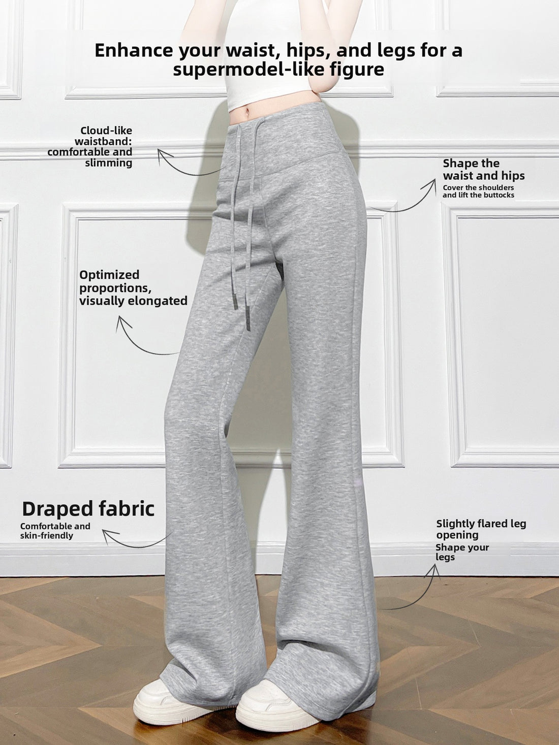 Women's Slim Fit Drawstring Micro Flare Leggings