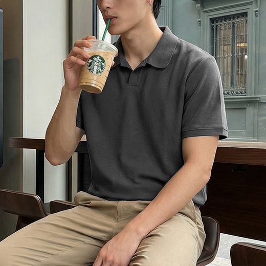 Mens Cotton Blend Short Sleeve Polo Shirt