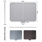 Silicone Slope Drainage Mat Large Square Kitchen Bar Tray
