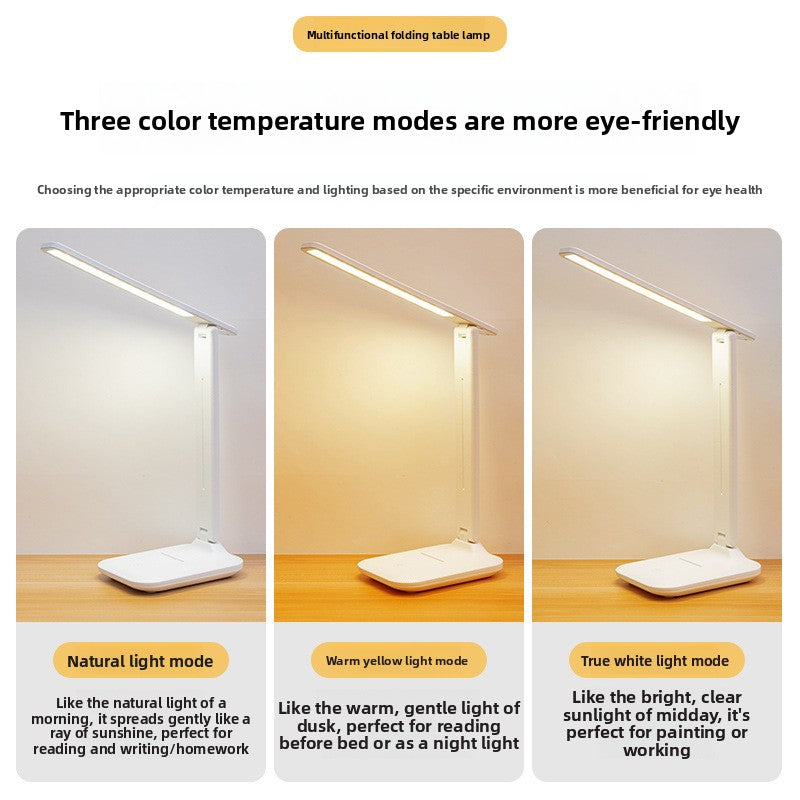 Foldable desk lamp with LED lighting