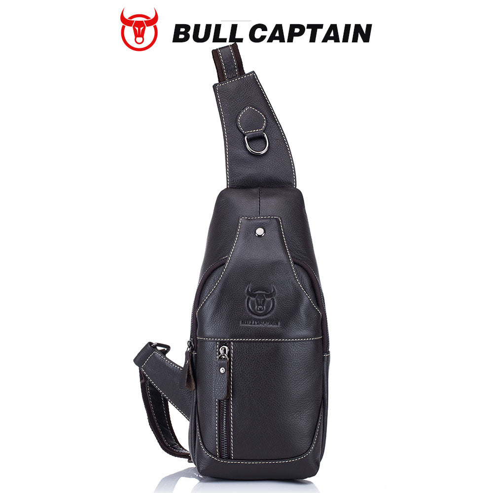 Men's Genuine Leather Shoulder Crossbody Chest Bag