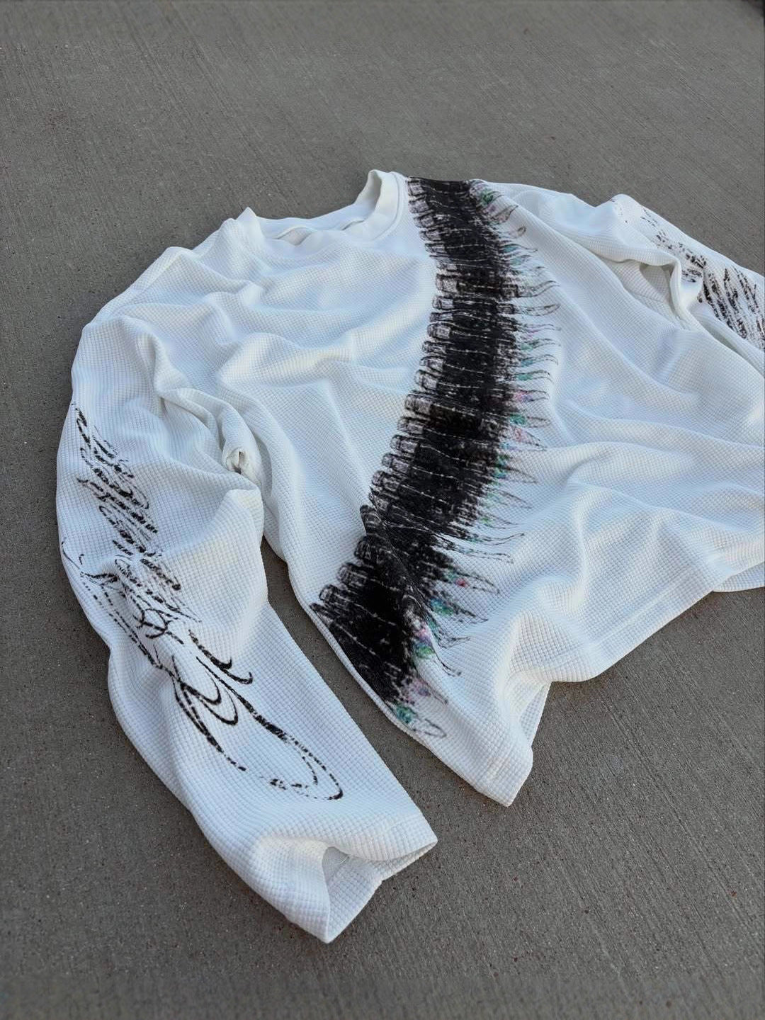 Y2K Bullet Letter Print Long Sleeve T-Shirt