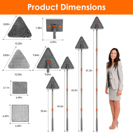 Mop head and handle dimensions