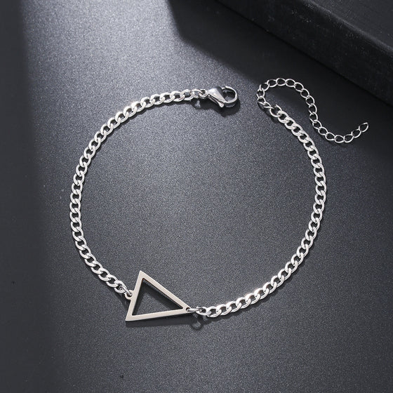 Geometric Stainless Steel Triangle NK Chain Bracelet Men Hip Hop Cross... product image 3