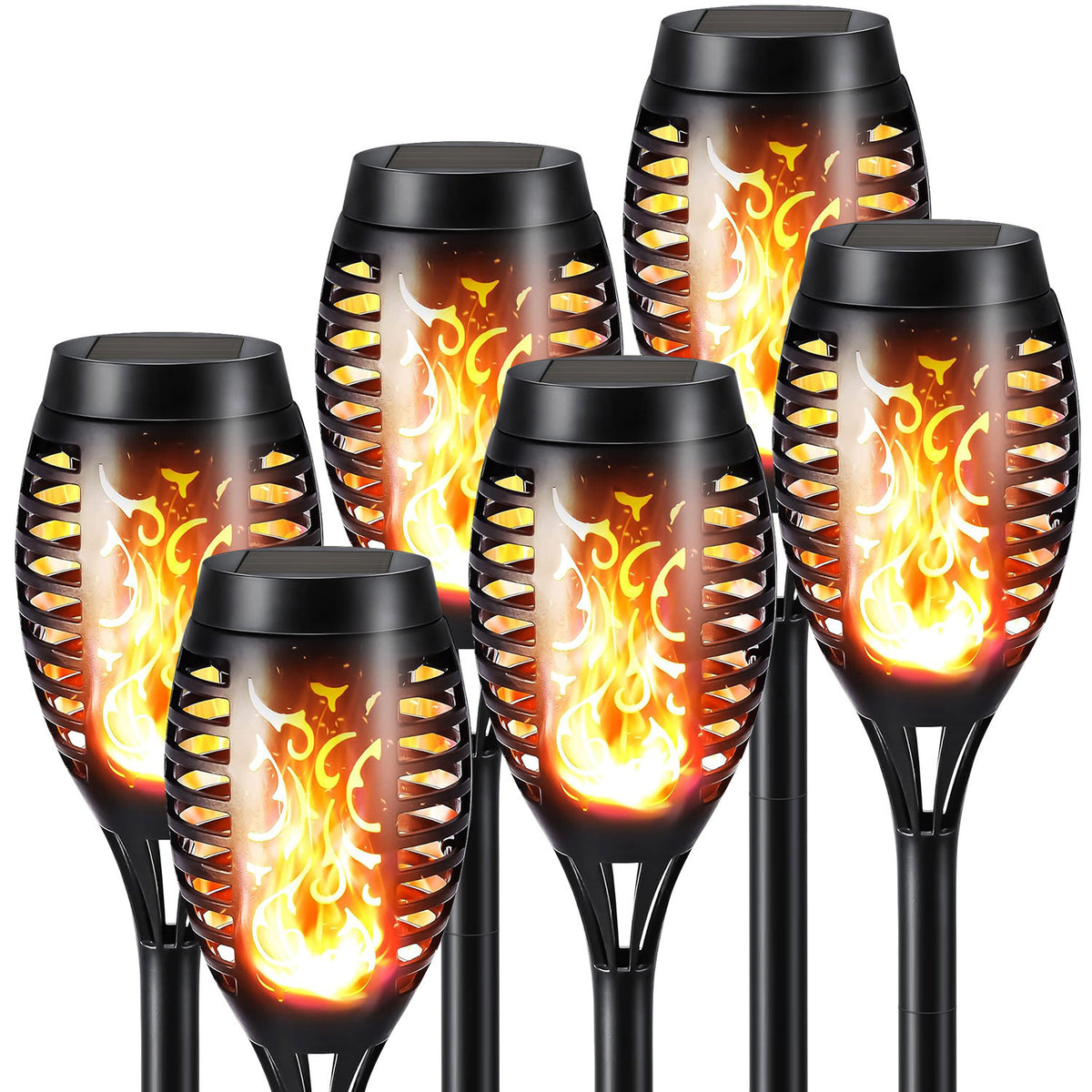 Solar Powered LED Flame Garden Light