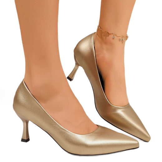 Women Sequined Pointed Toe Thin High Heels for Evening Party