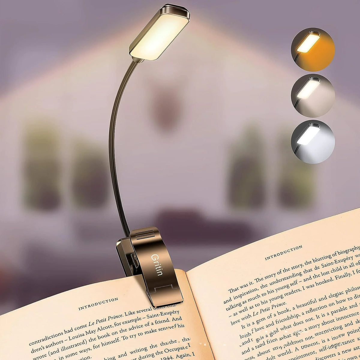 Close-up of the flexible gooseneck that aims the light