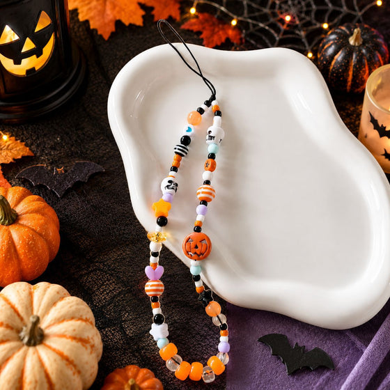 Halloween Pumpkin Skull Phone Chain Accessory
