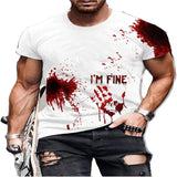 Mens 3D Digital Print Short Sleeve T Shirt Summer Casual Streetwear