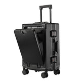 Front Opening Aluminum Frame Luggage Case with USB Charging