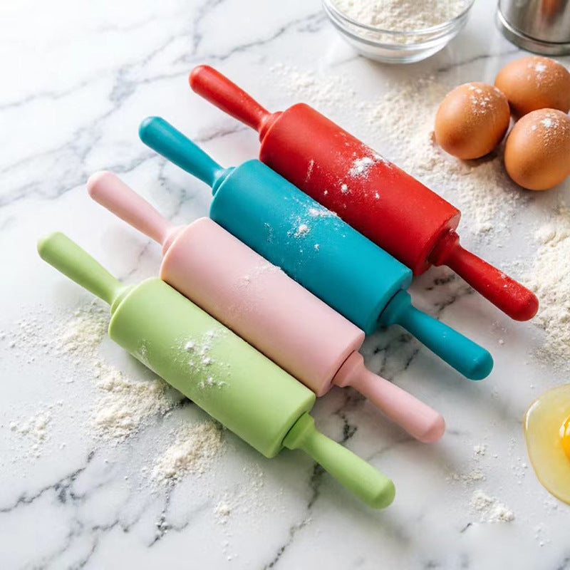 Mini Plastic Rolling Pin with PP Handle Children Baking Tool Dumpling Stick Lightweight