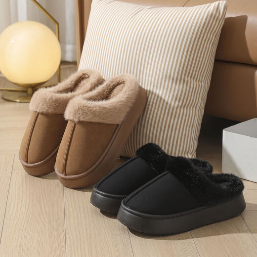 Plush Fur-Lined House Slippers