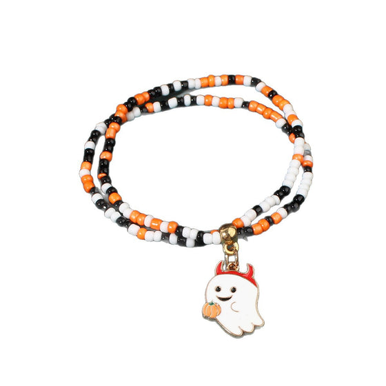 Halloween pumpkin bat ghost mithing bracelet