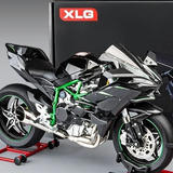 Kawasaki H2R Alloy Motorcycle Model with Dynamic Effects