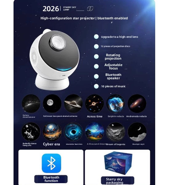 Starry Sky Projector Night Light with Bluetooth Speaker