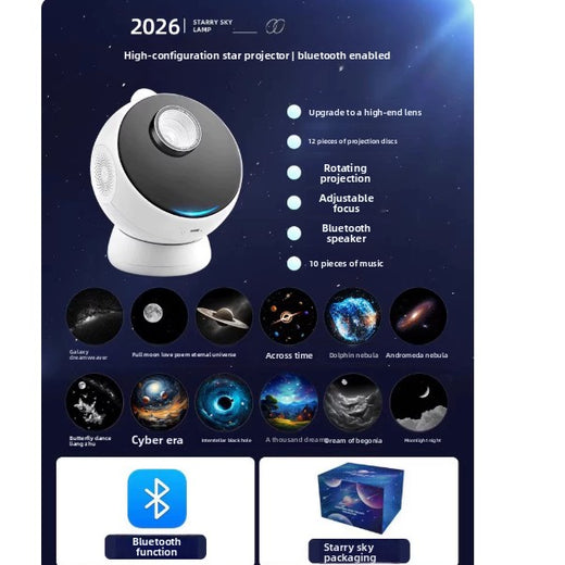Starry Sky Projector Night Light with Bluetooth Speaker