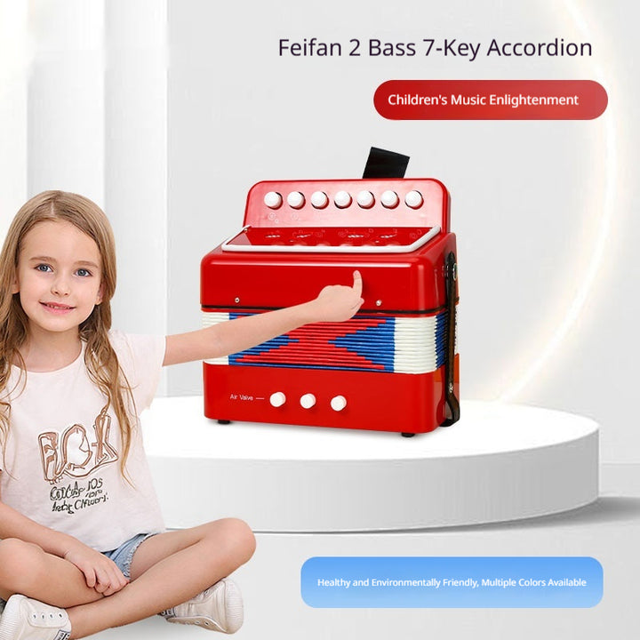 Portable 7-key accordion musical toy for children