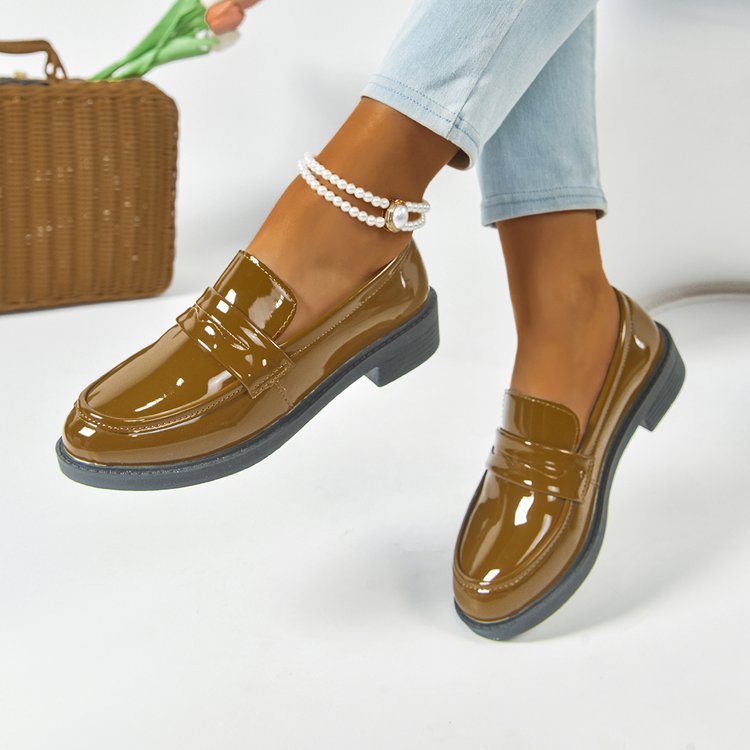 Women's solid-color pointed-toe flat shoes