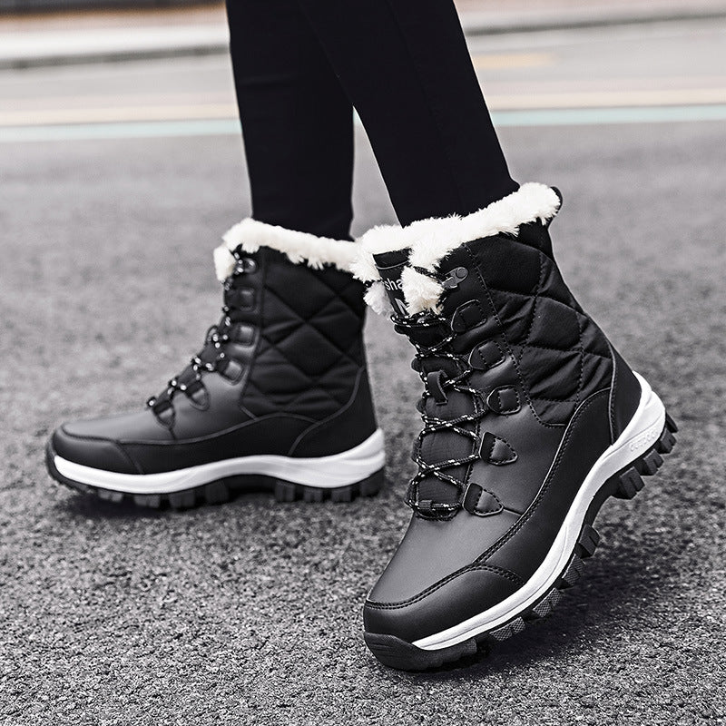 Womens Snow Boots Winter Warm MidTop Outdoor Boots with Faux Fur Lining