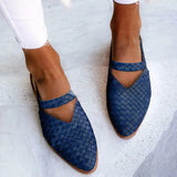 Pointed-toe woven women?s shoes