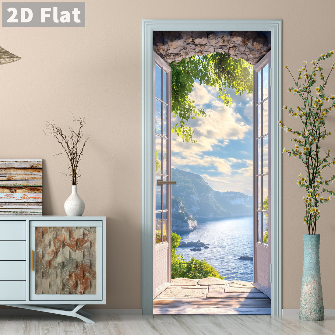 Creative Wooden Door Refurbished Door Stickers Wall Stickers