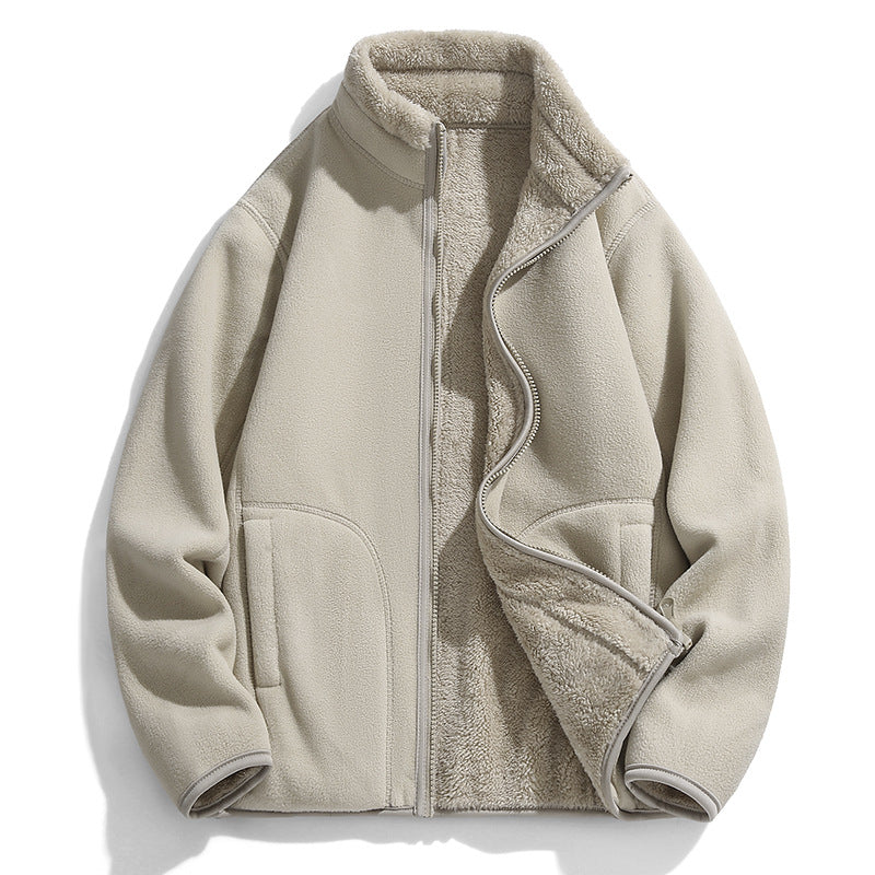 Reversible Polar Fleece Stand Collar Jacket