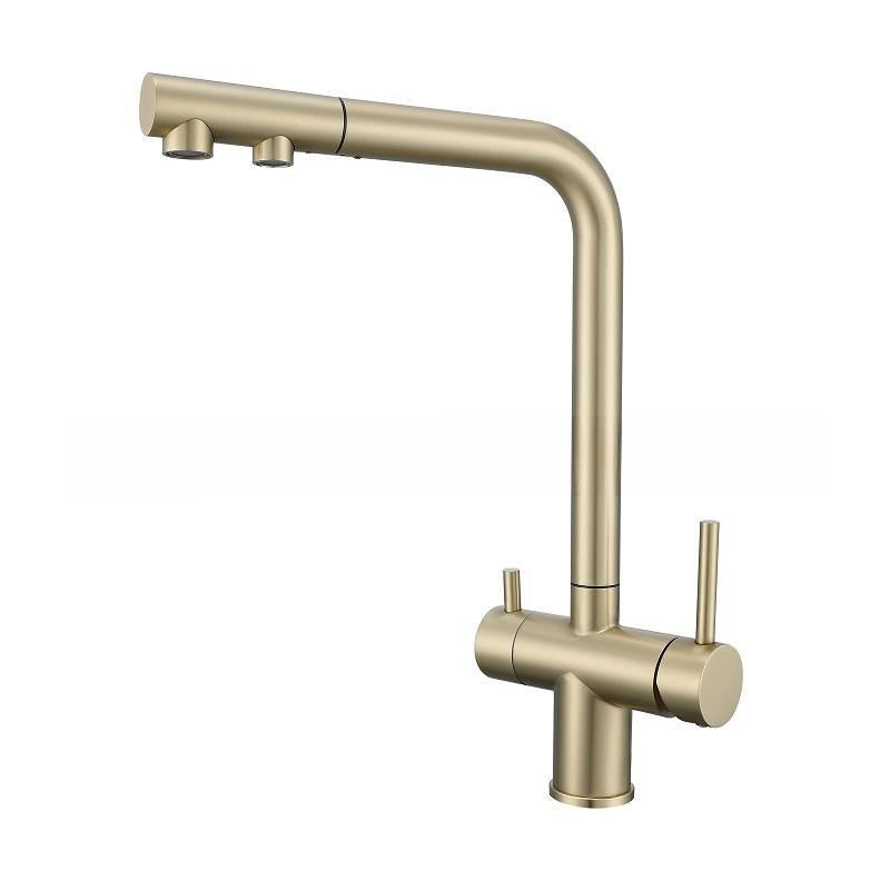 Cross-Border Russian Popular Pull-Out Kitchen Faucet Hot and Cold Sink Sink Three-In-One Dual-Use Pure Water Faucet