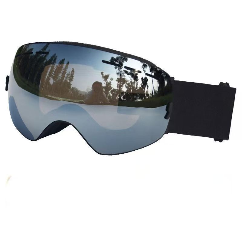 Double-Layer Spherical Ski Goggles with Myopia Insert Windproof Protection