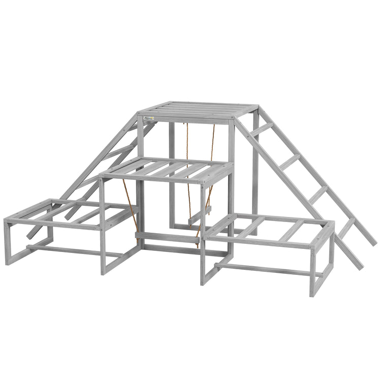 Chicken roost swing set, outdoor coop placement