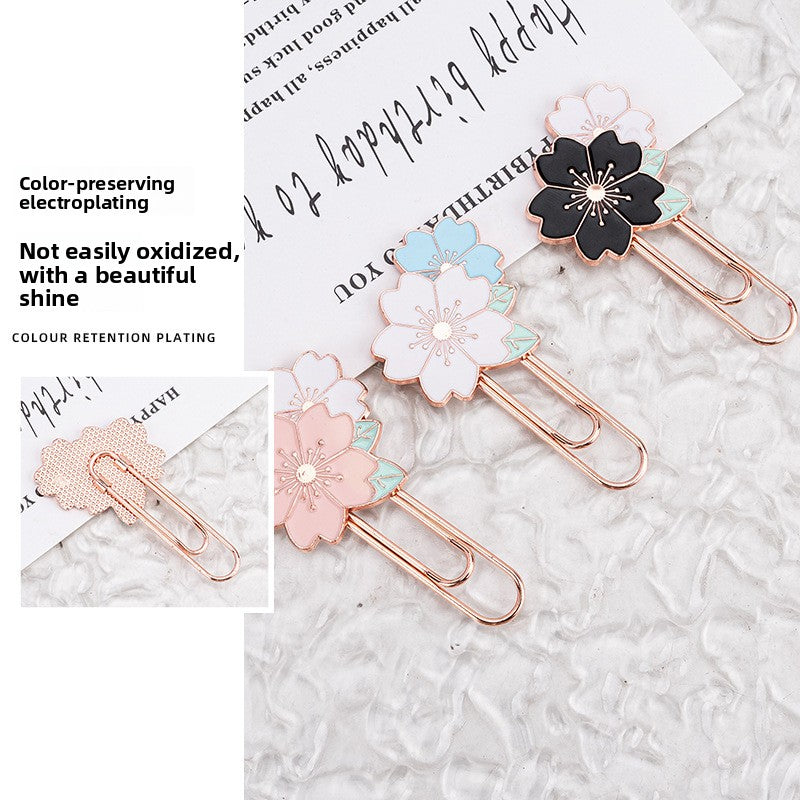 Cute Sakura Shaped Metal Paperclip