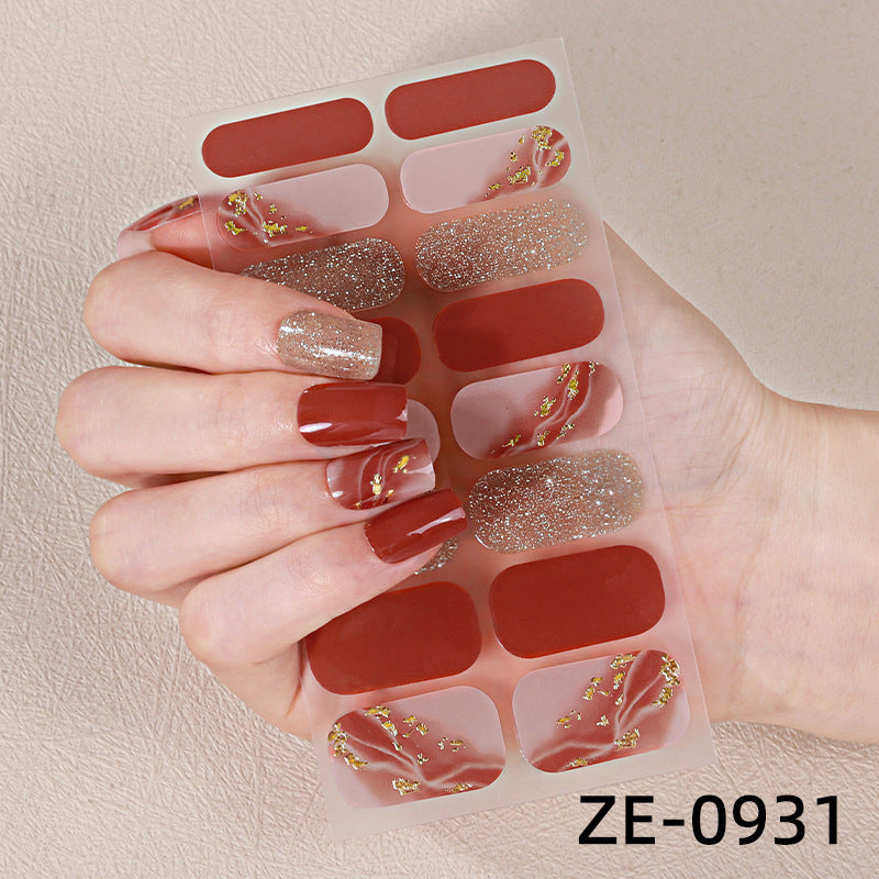 French Gold Foil Glitter Nail Stickers