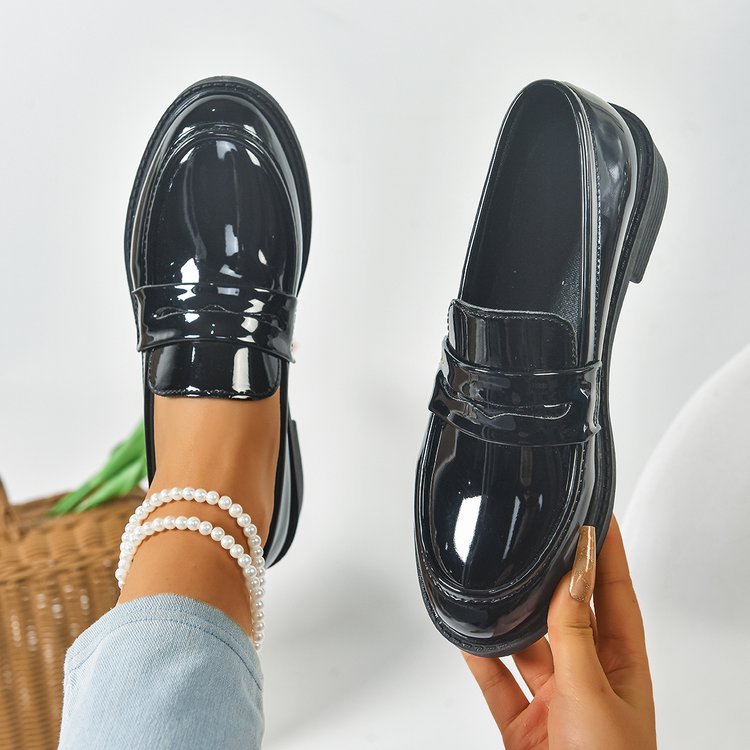 Women's solid-color pointed-toe flat shoes