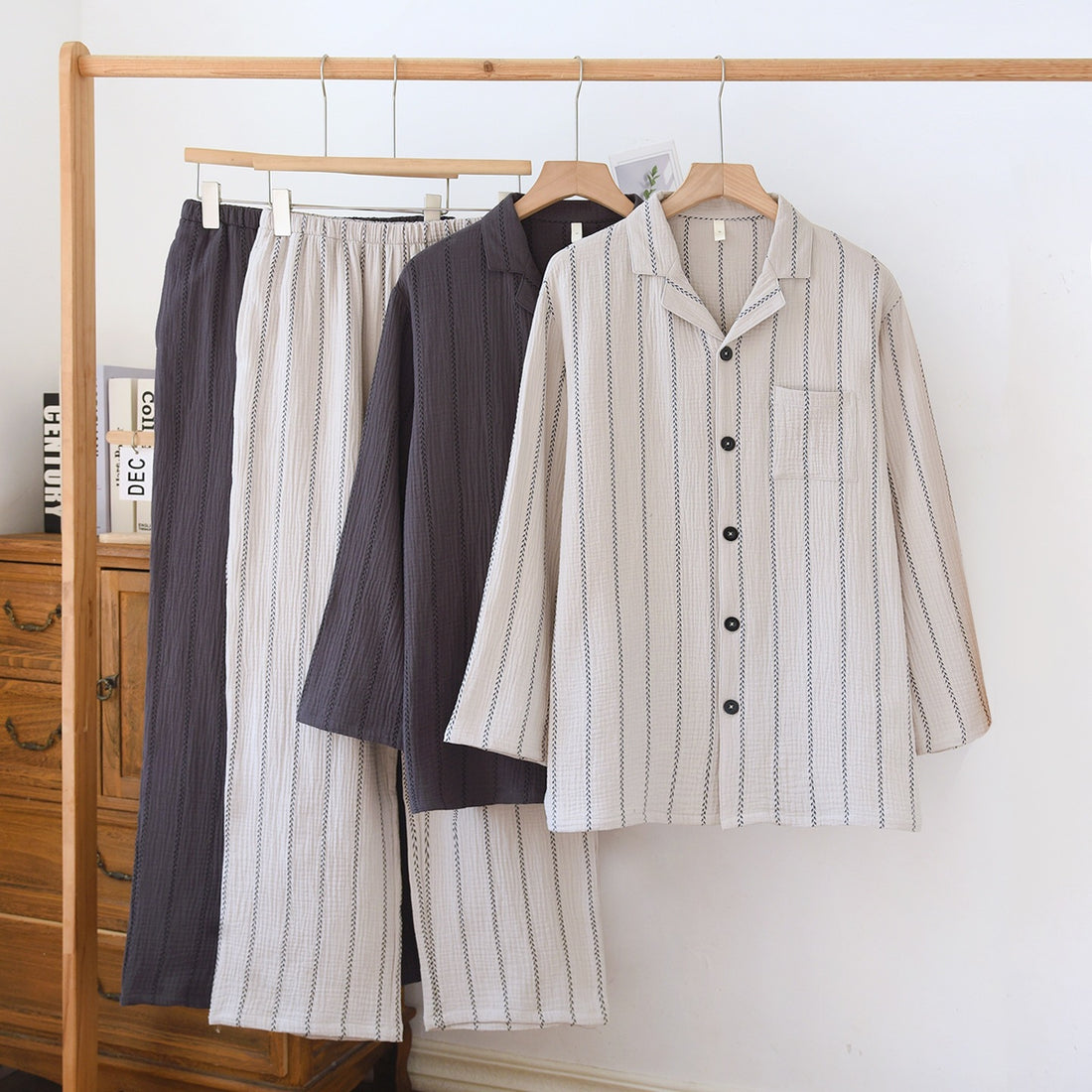 Striped pajamas for men