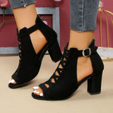 Side Hollow Stiletto High Heel Sandals