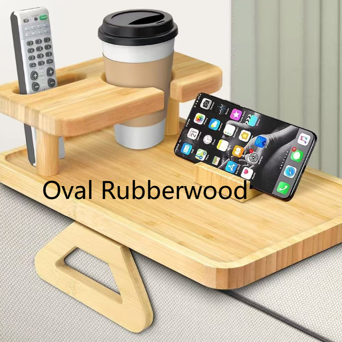Double Layer Sofa Armrest Tray with Cup Holder