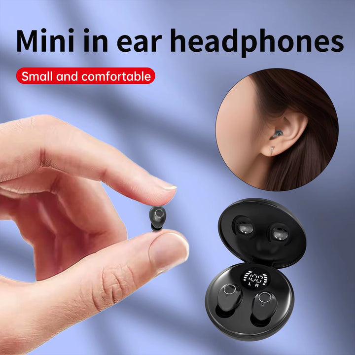 Wireless earbuds inside charging case