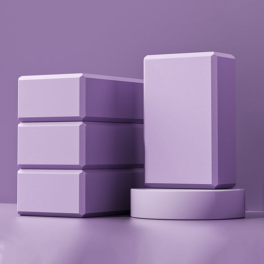 Yoga blocks in pink and purple color options
