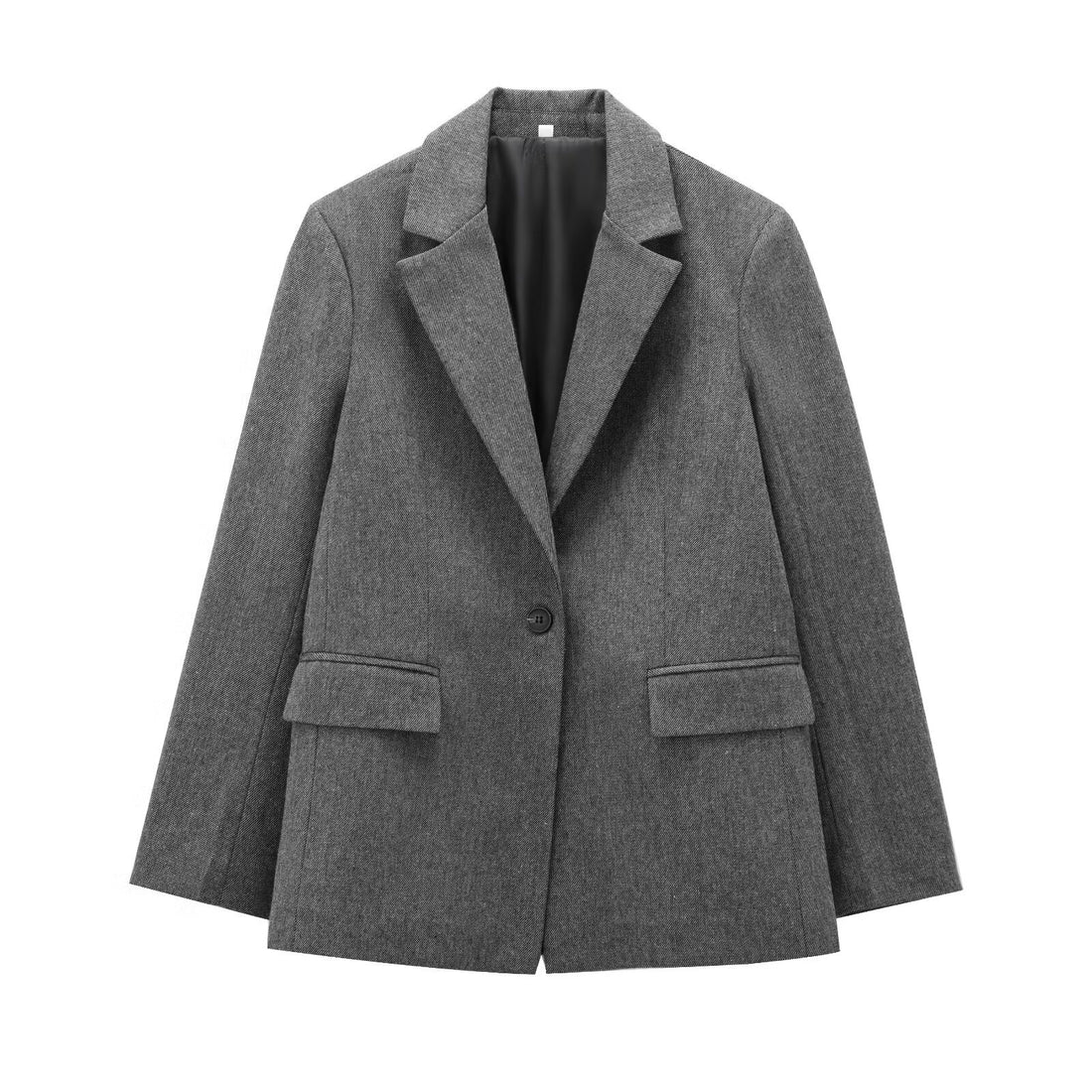 Women's Wool Blend Twill Lapel Blazer Suit Jacket