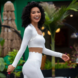 Wavy Lace Fitness Set with Chest Support