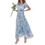 Chiffon Floral Ruffle Dress