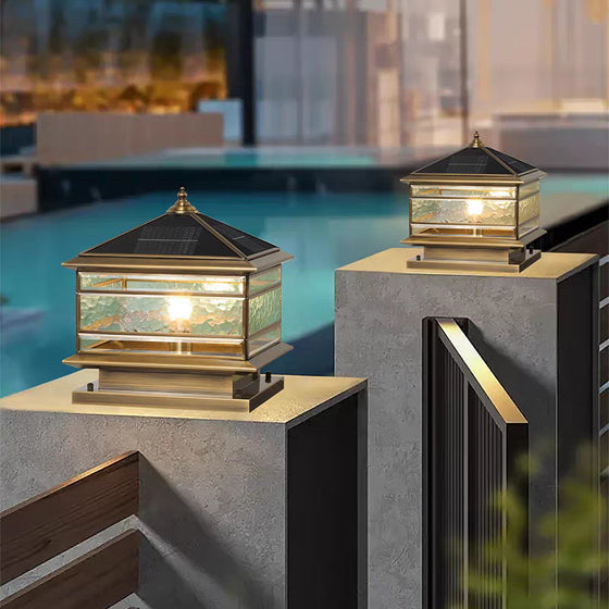 Solar Waterproof Copper Outdoor Pillar Lamp Garden & Outdoor product image 2