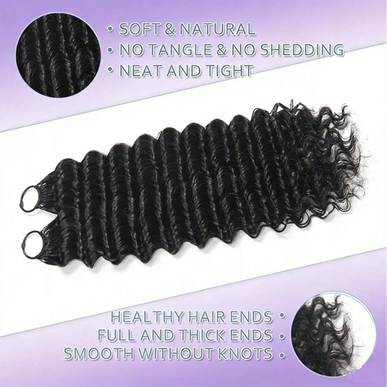 Close-up of a deep wave bundle described as soft with neat tight ends