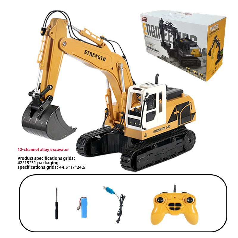 Childrens Alloy Excavator Toy with Light Music Spray Projection