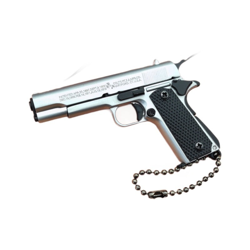 1:3 Scale 1911 Alloy Metal Gun Model Keychain Pendant, DIY Assembly