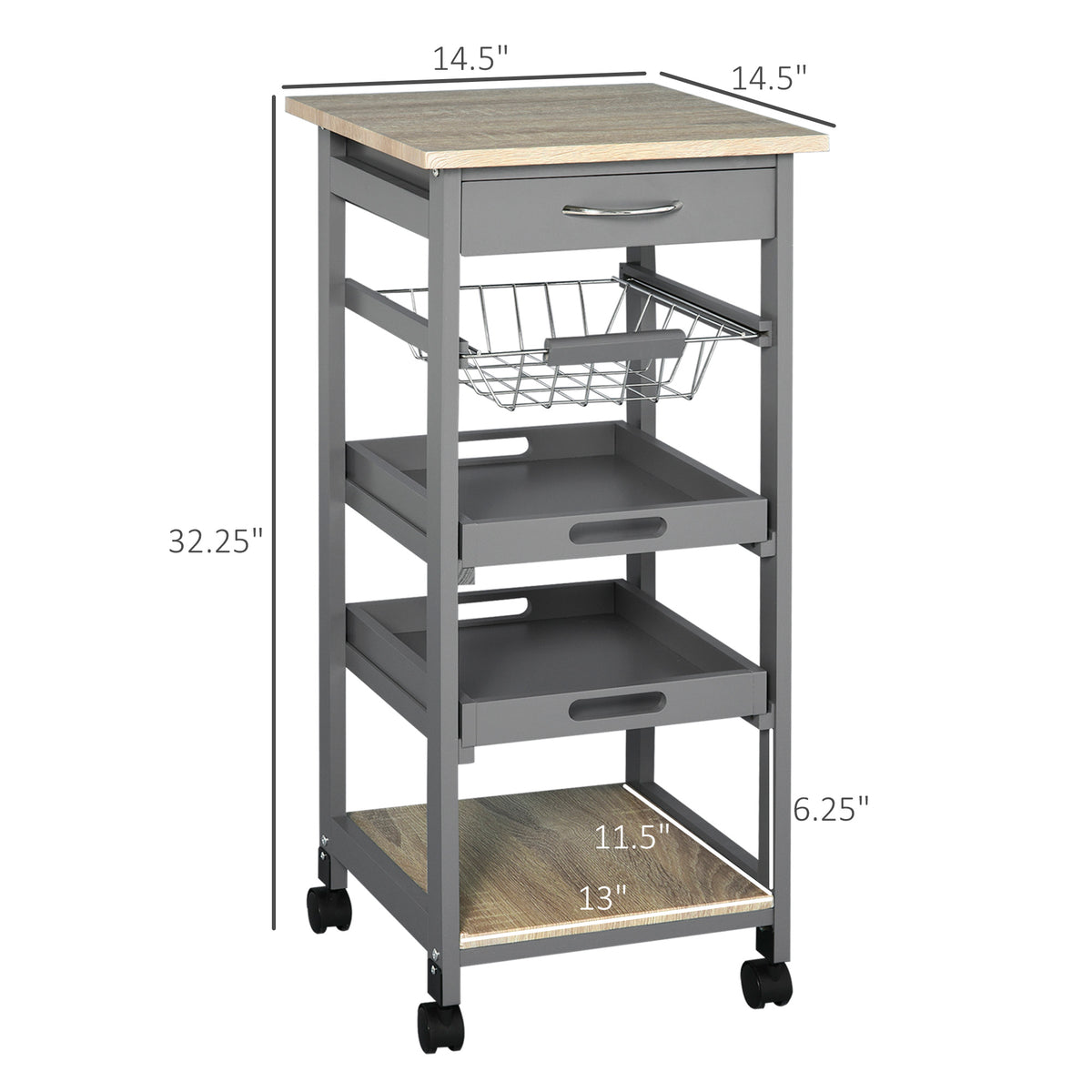 Rolling Kitchen Island Cart With Storage