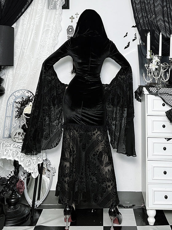 Wannathis Gothic Lace Dark Witch Cosplay Long Dress