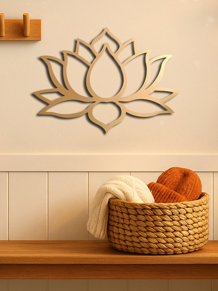 Lotus metal wall art full view